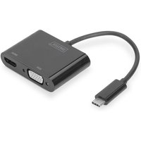 DIGITUS USB 3.1 Typ-C zu VGA/HDMI Grafikadapter schwarz DA-70858 von Digitus