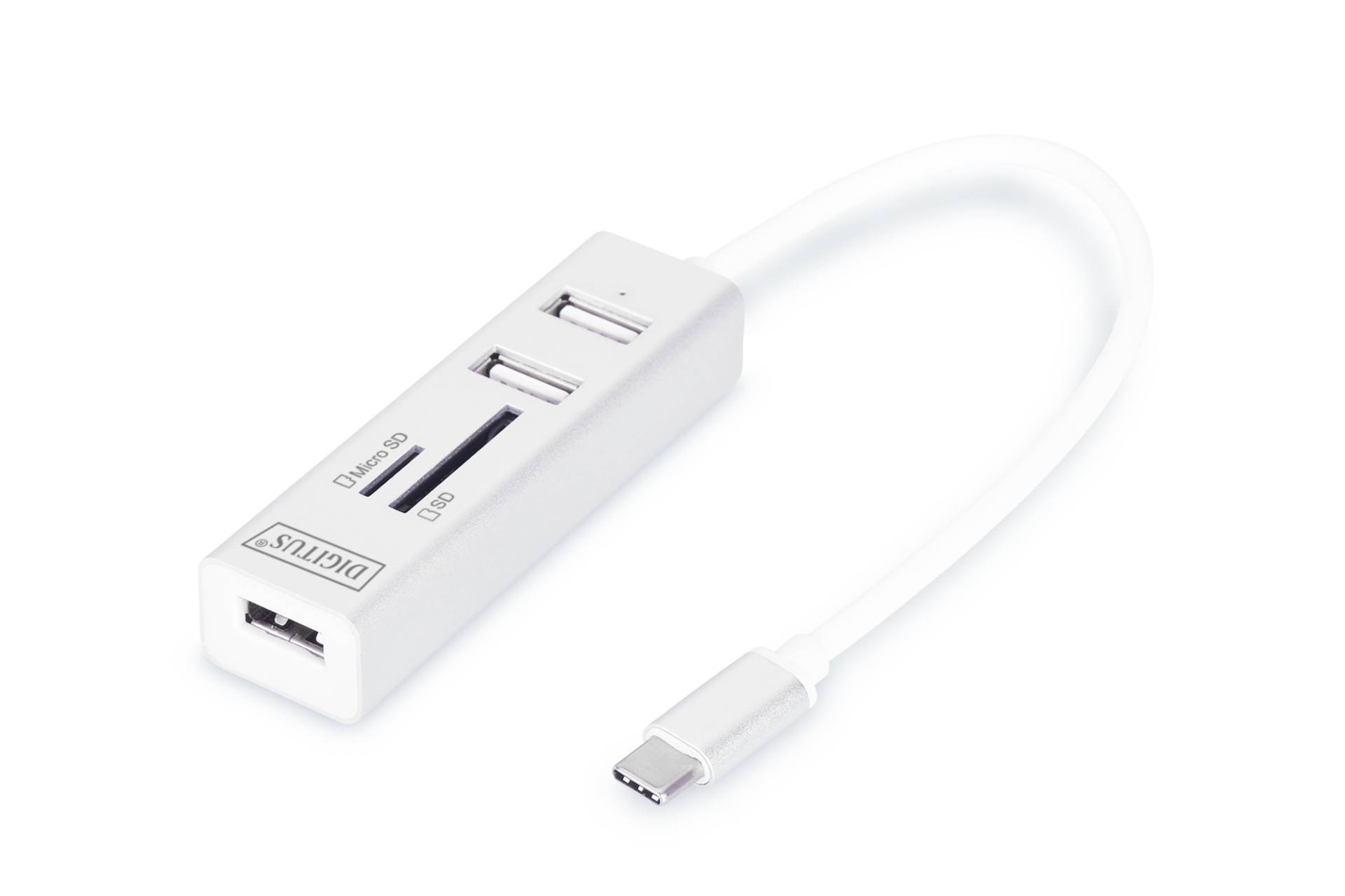 DIGITUS USB-C 2.0 OTG Hub 3-Port/ SD-Card-Reader Kartenleser von Digitus