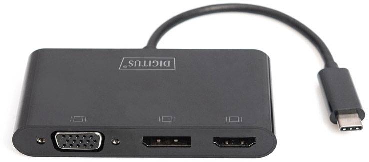 DIGITUS USB-C 3in1 Triple Monitor Adapter (HDMI, DP, VGA) von Digitus