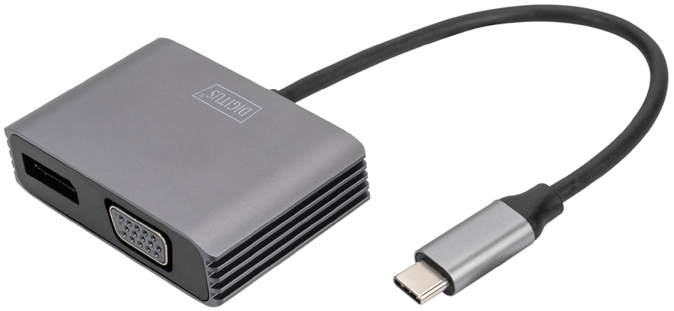 DIGITUS USB-C 4K 2in1 DisplayPort + VGA Grafik-Adapter DIGITUS USB-C 4K 2in1 DisplayPort + VGA Grafik-Adapter von Digitus