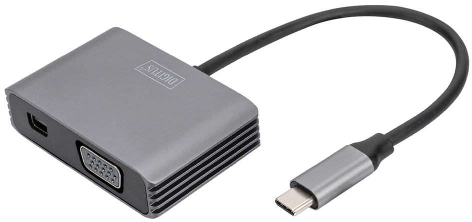 DIGITUS USB-C 4K 2in1 Mini DisplayPort + VGA Grafik-Adapter von Digitus
