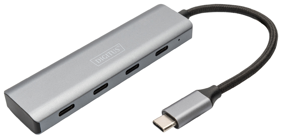 DIGITUS USB-C Hub, 4 Port, 4x USB-C 3.1 Gen 1, dunkelgrau von Digitus