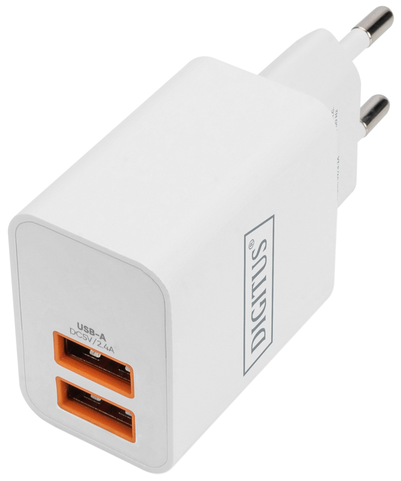 DIGITUS USB-Ladegerät, 2x USB-A, 15,5 Watt, weiß von Digitus