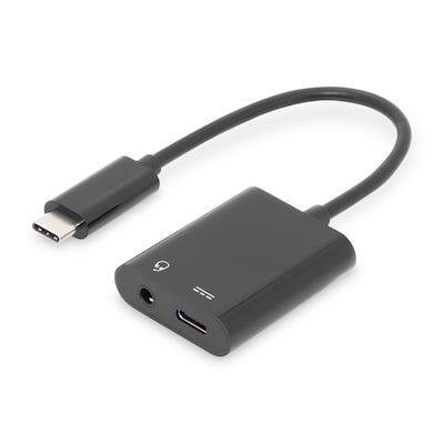 DIGITUS USB Type-C™ Adapter / Konverter, Type-C™ auf USB Type-C™ + 3.5mm Klinke von Digitus