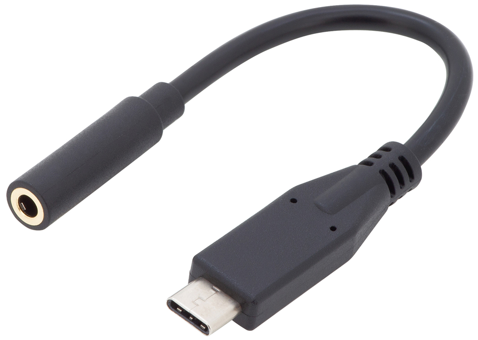 DIGITUS USB Type-C Audio Adapterkabel, 0,2 m, schwarz von Digitus