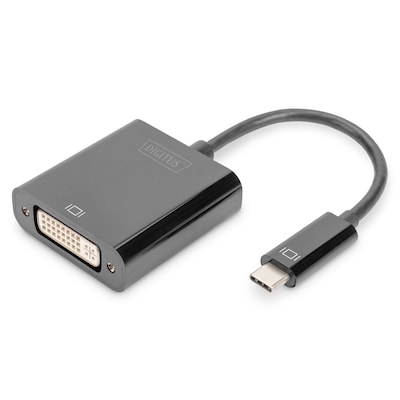 DIGITUS USB Type-C zu DVI Adapter 10cm Kabellänge, schwarz von Digitus