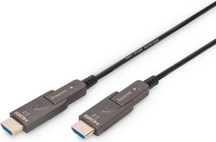DIGITUS - Ultra High Speed - HDMI-Kabel - mikro HDMI männlich zu mikro HDMI männlich - 10,0m - Glasfaser - Schwarz - Active Optical Cable (AOC), unterstützt 4K 60 Hz (4096 x 2560) (AK-330127-100-S) von Digitus