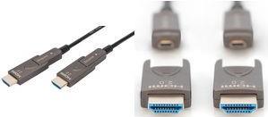 DIGITUS - Ultra High Speed - HDMI-Kabel - mikro HDMI männlich zu mikro HDMI männlich - 15,0m - Glasfaser - Schwarz - Active Optical Cable (AOC), unterstützt 4K 60 Hz (4096 x 2560) (AK-330127-150-S) von Digitus
