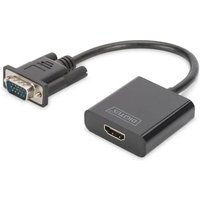 DIGITUS VGA Adapter VGA zu HDMI St./Bu. FHD schwarz DA-70473 von Digitus