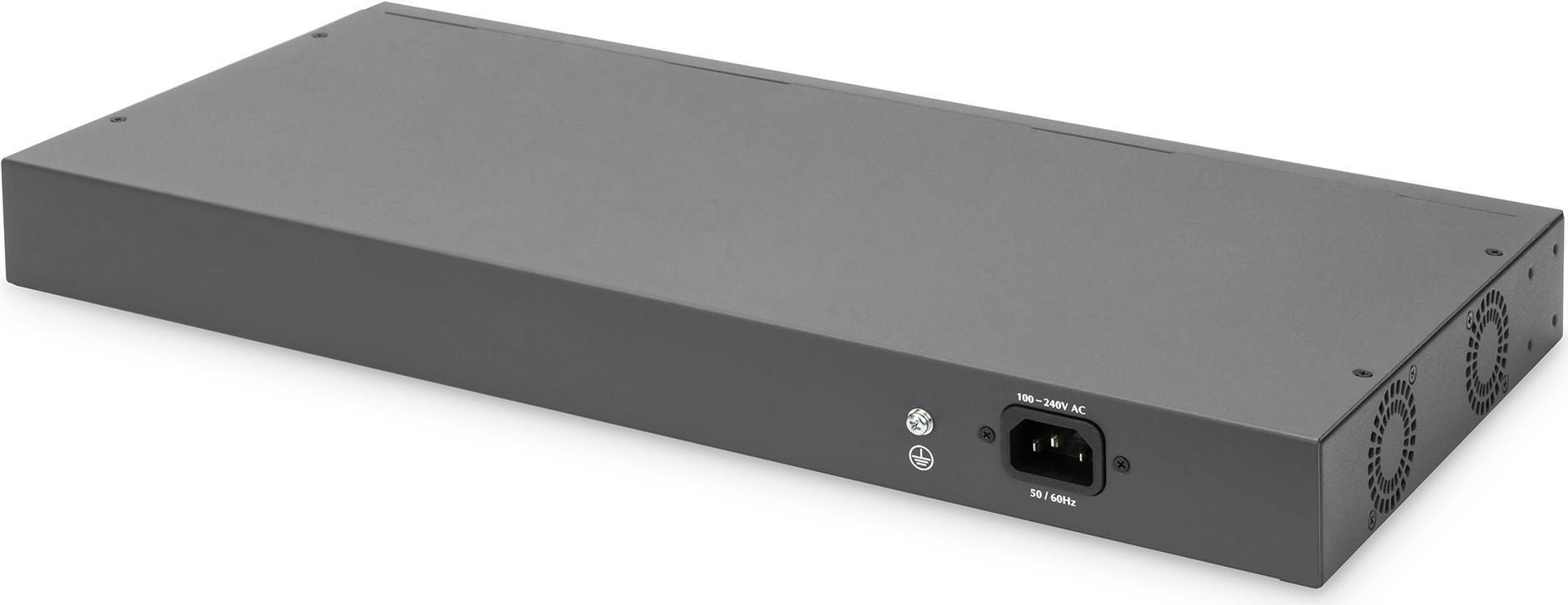 Digitus 16-Port Fast Ethernet PoE Switch - 48,30cm (19)  - Unmanaged - 2 Uplinks (DN-95342-1) von Digitus