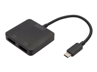 Digitus 2-Port MST Video Hub (USB-C™ -> 2x DisplayPort), DisplayPort, 2x DisplayPort, 3840 x 2160 Pixel, Schwarz, Acrylnitril-Butadien-Styrol (ABS), 4K Ultra HD von Digitus