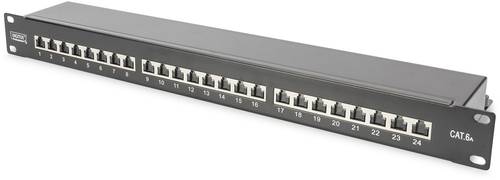 Digitus 24 Port Netzwerk-Patchpanel 483mm (19 ) CAT 6a, CAT 6a (Rohkabel CAT 7) 1 HE von Digitus