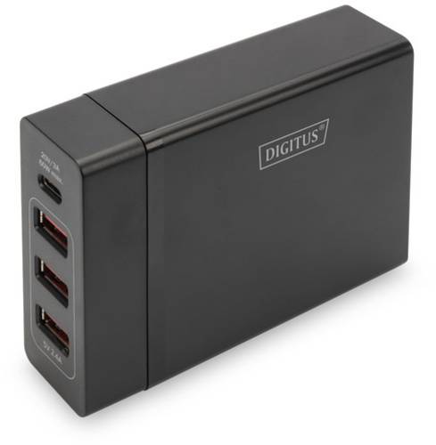 Digitus 4-Port, 72W 3+1 USB-Ladestation 72W Steckdose Ausgangsstrom (max.) 10200mA Anzahl Ausgänge: von Digitus