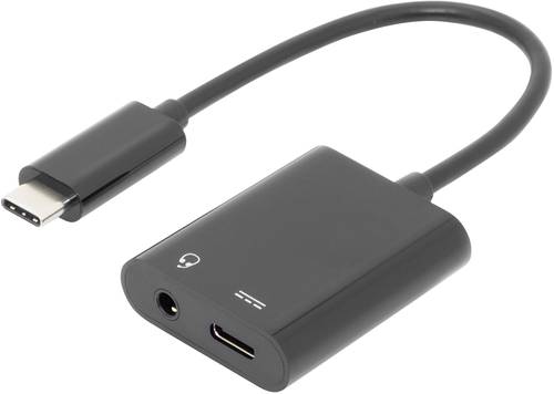 Digitus Audio Adapterkabel [1x USB-C® Stecker - 2x USB-C® Buchse, Klinkenbuchse 3.5 mm] AK-300400- von Digitus