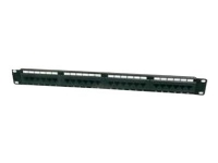 Digitus CAT 6, Klasse E Patch Panel, RJ-45, Schwarz, Galvanisiertes Stahl, SECC, Rackeinbau, 1U, 560 mm von Digitus