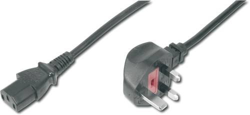 Digitus Computer, Strom, Kaltgeräte Kabel [1x UK-Stecker - 1x Kaltgeräte-Buchse C13] 1.80m Schwarz von Digitus