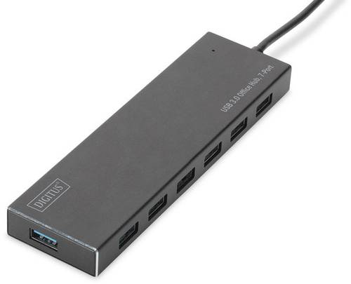 Digitus DA-70241-1 7 Port USB 3.2 Gen 1-Hub (USB 3.0) mit Aluminiumgehäuse Schwarz von Digitus