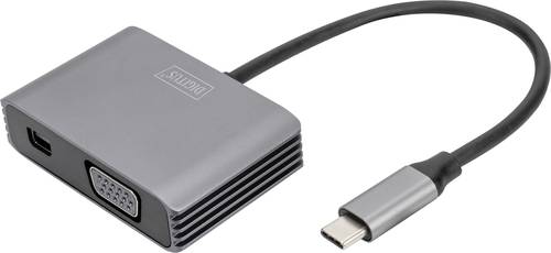 Digitus DA-70825 Mini-DisplayPort / USB-C® / VGA Adapter [1x USB-C® - 2x Mini-DisplayPort Buchse, von Digitus