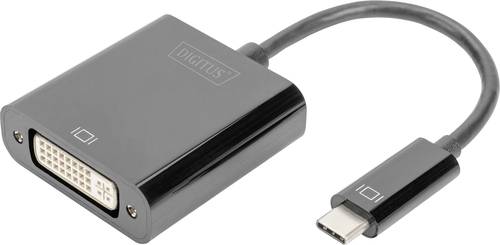 Digitus DA-70829 DVI / USB-C® Adapter [1x USB-C® - 1x DVI-Buchse 24+5pol.] Schwarz Geschirmt, Rund von Digitus