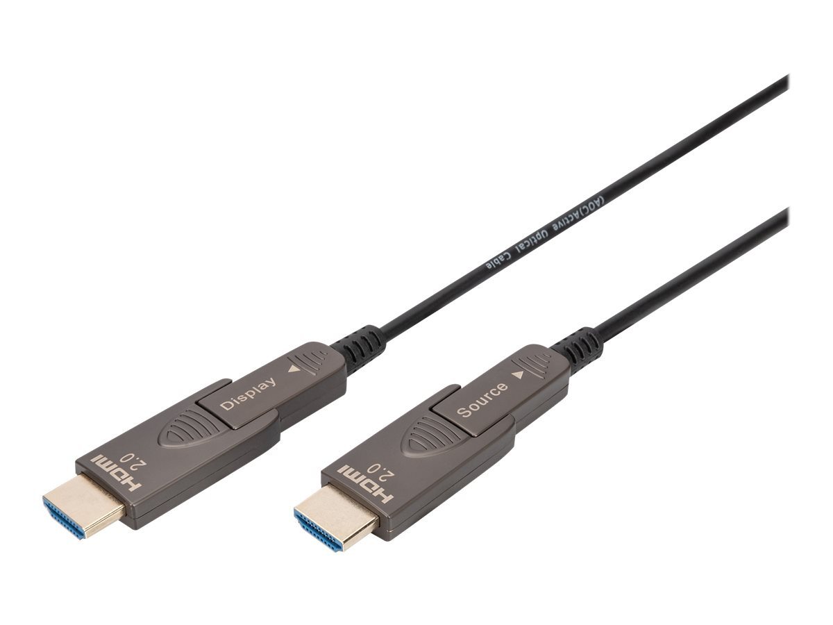 Digitus DIGITUS HDMI AOC Hybrid Glasfaserkabel 4K abnehmbar 30m schw HDMI-Kabel von Digitus