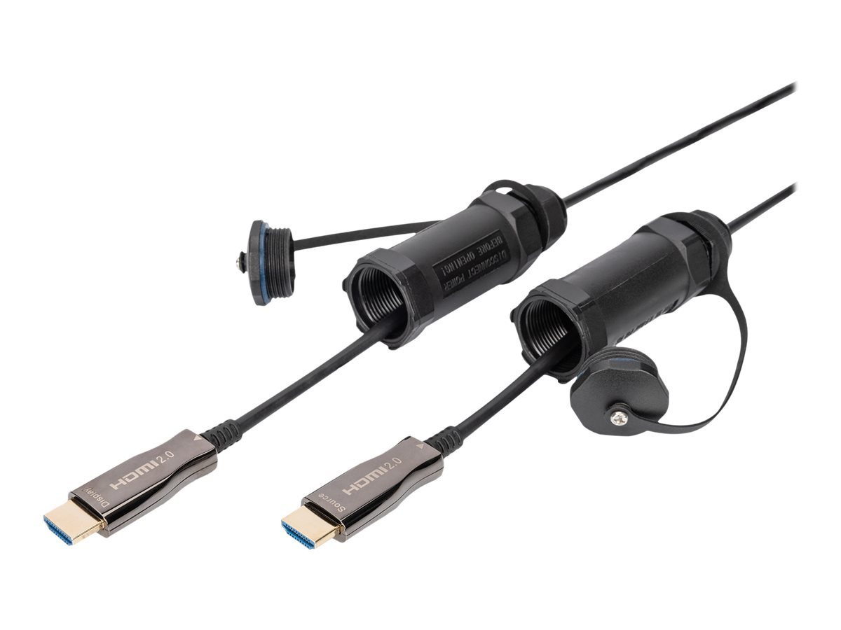 Digitus DIGITUS HDMI AOC gepanzertes St/St IP68 4K 15m schwarz HDMI-Kabel von Digitus