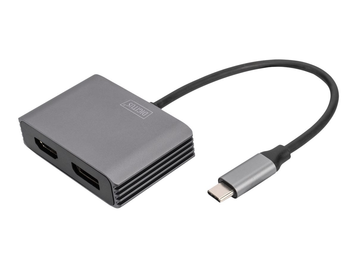 Digitus DIGITUS USB-C - DP + HDMI Adapter 20cm 4K/30Hz silver aluminum housing Computer-Kabel von Digitus