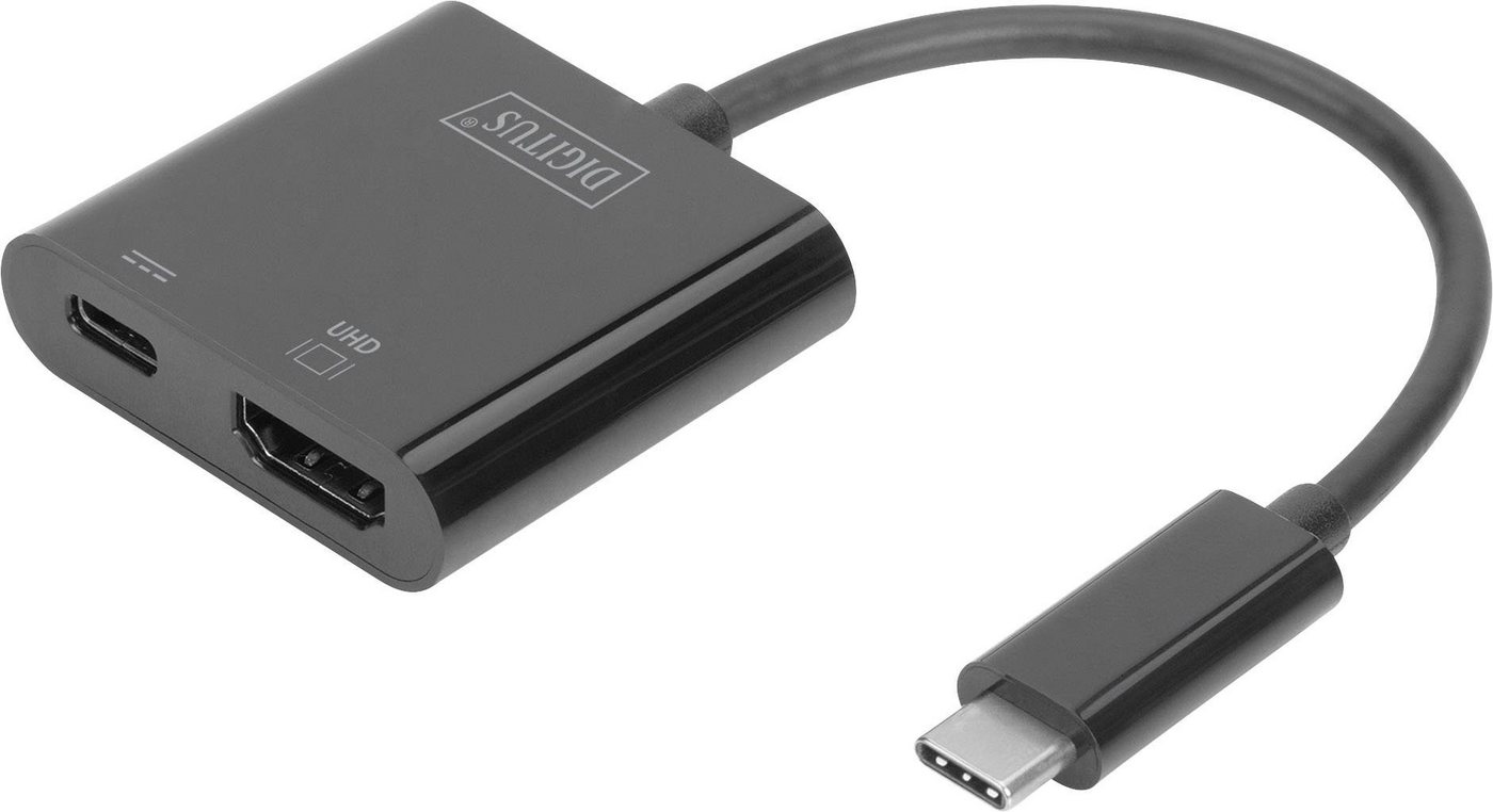 Digitus DIGITUS USB Type C zu HDMI Adapter 4K/60Hz + USB C PD schwarz Computer-Kabel von Digitus