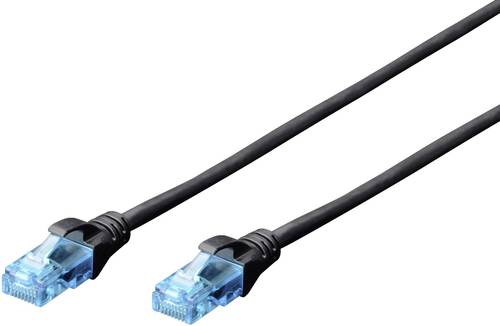 Digitus DK-1512-010/BL RJ45 Netzwerkkabel, Patchkabel CAT 5e U/UTP 1.00m Schwarz verdrillte Paare von Digitus