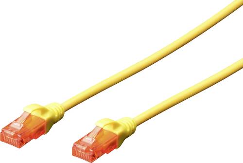 Digitus DK-1617-0025/Y RJ45 Netzwerkkabel, Patchkabel CAT 6 U/UTP 0.25m Gelb Flammwidrig, Halogenfre von Digitus