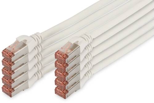Digitus DK-1644-0025-WH-10 RJ45 Netzwerkkabel, Patchkabel CAT 6 S/FTP 0.25m Weiß Folienschirm, Gesa Digitus DK-1644-0025-WH-10 RJ45 Netzwerkkabel, Patchkabel CAT 6 S/FTP 0.25m Weiß Folienschirm, Gesa von Digitus