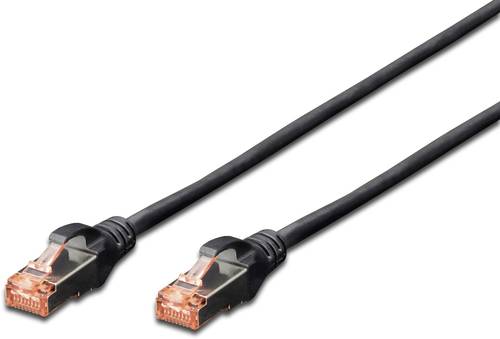 Digitus DK-1644-005/BL RJ45 Netzwerkkabel, Patchkabel CAT 6 S/FTP 0.50m Schwarz Folienschirm, Gesamt von Digitus