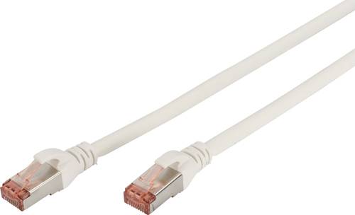 Digitus DK-1644-005/WH RJ45 Netzwerkkabel, Patchkabel CAT 6 S/FTP 0.50m Weiß Flammwidrig, Foliensch von Digitus