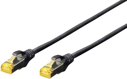 Digitus DK-1644-A-005/BL RJ45 Netzwerkkabel, Patchkabel CAT 6a S/FTP 0.50m Schwarz Halogenfrei, verd von Digitus