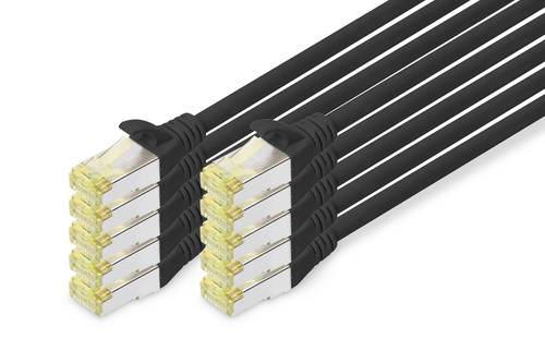 Digitus DK-1644-A-005-BL-10 RJ45 Netzwerkkabel, Patchkabel CAT 6a S/FTP 0.50m Schwarz 1St. von Digitus