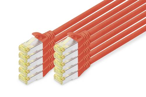 Digitus DK-1644-A-020-R-10 RJ45 Netzwerkkabel, Patchkabel CAT 6a S/FTP 2.00m Rot 1St. von Digitus