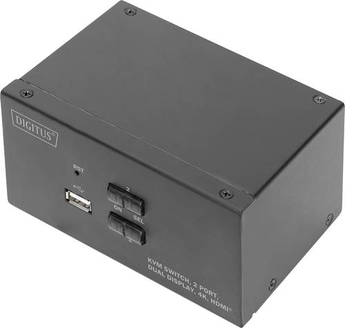 Digitus DS-12860 2+1 Port KVM-Umschalter HDMI Fernbedienung, Tastatur 3840 x 2160 Pixel von Digitus