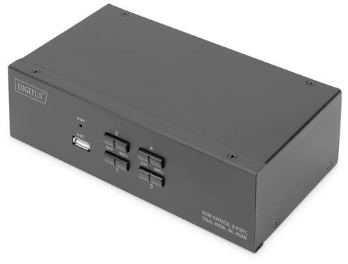 Digitus DS-12883 4 Port KVM-Umschalter HDMI 4096 x 2560 Pixel, 2040 x 1080 Pixel, 1920 x 1080 Pixel von Digitus