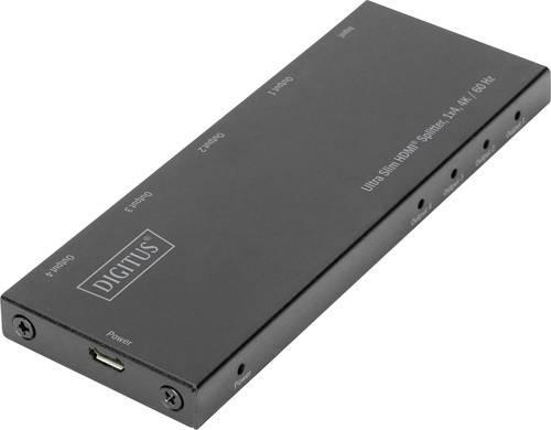 Digitus DS-45323 4 Port HDMI-Splitter LED-Anzeige, Metallgehäuse, Ultra HD-fähig 4096 x 2160 Pixel von Digitus