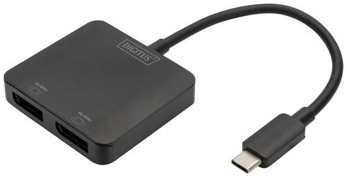 Digitus DS-45339 DisplayPort / USB-C® Adapter [1x USB-C® - 2x DisplayPort Buchse] Schwarz HDMI-fä von Digitus