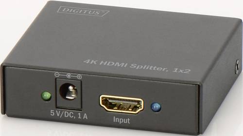 Digitus DS-46304 2 Port HDMI-Splitter 3D-Wiedergabe möglich, Metallgehäuse 4096 x 2160 Pixel Schwarz von Digitus