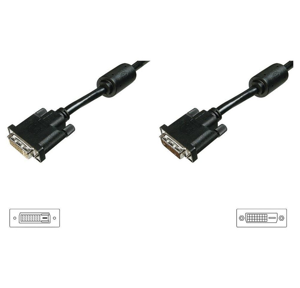 Digitus DVI-D-Monitorverlängerung Digital DualLink HDMI-Kabel, (4.50 cm), schraubbar von Digitus