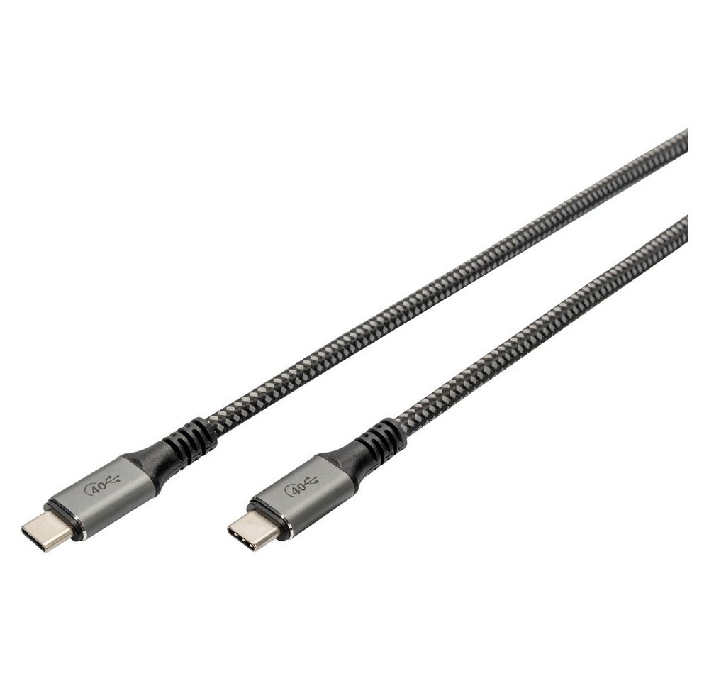Digitus Digitus USB-C® Kabel USB4® USB-C® Stecker 1.00 m Schwarz Geflechtschir USB-Kabel, (100.00 cm) von Digitus
