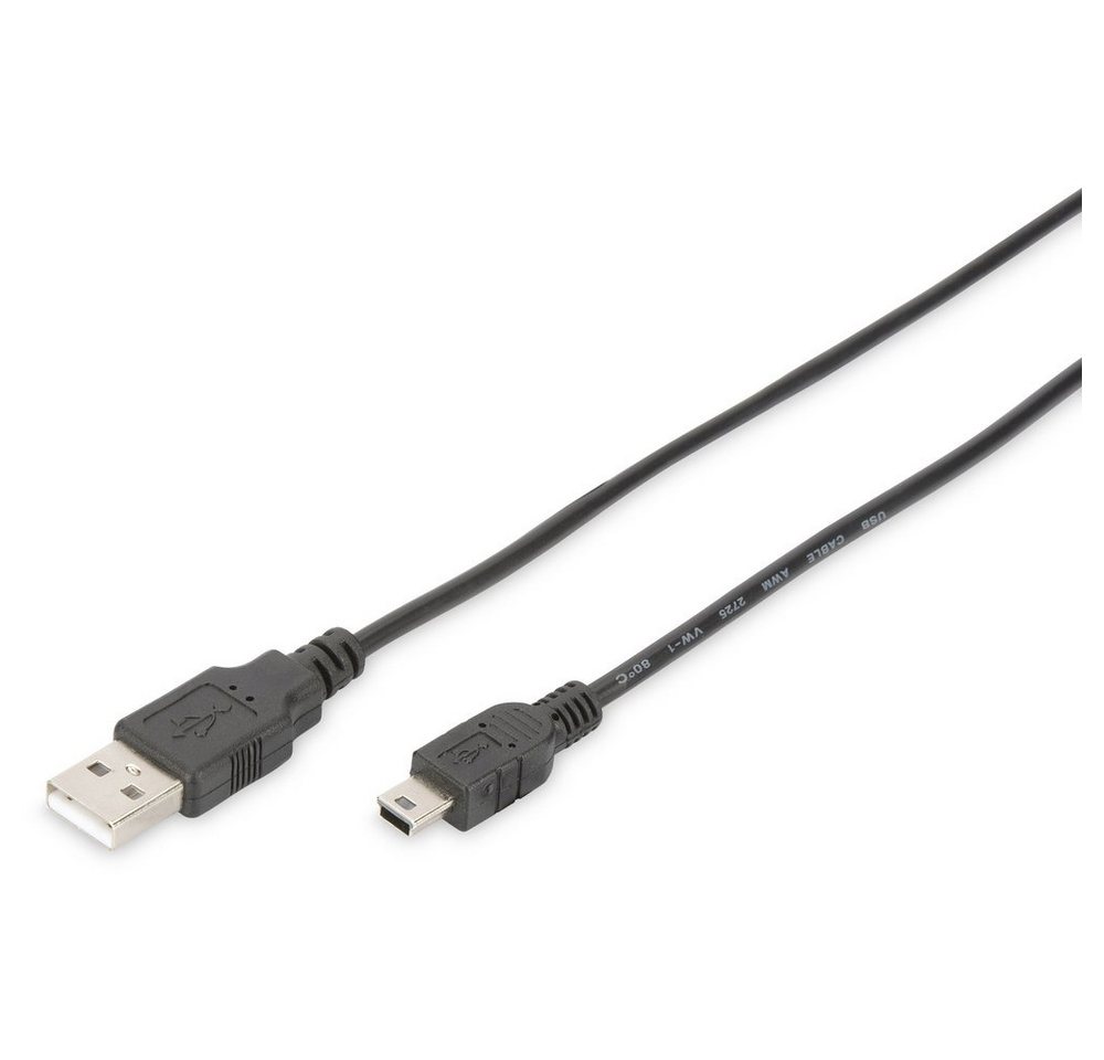 Digitus Digitus USB-Kabel USB 2.0 USB-A Stecker, USB-Mini-B Stecker 1.00 m Sch USB-Kabel, (100.00 cm) von Digitus