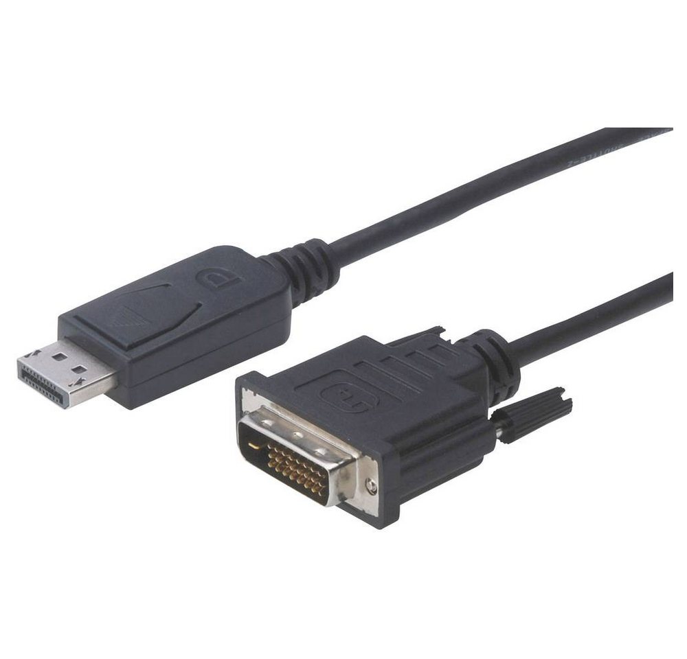 Digitus DisplayPort Adapterkabel, DP - DVI (24+1), HDMI-Kabel, Rund, doppelt geschirmt, verriegelbar von Digitus