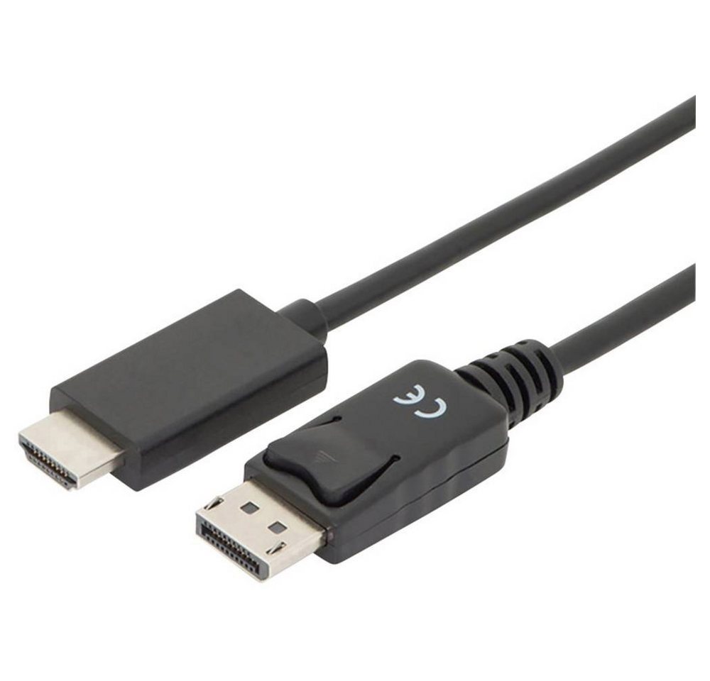 Digitus DisplayPort Adapterkabel, DP - HDMI Typ A, 2m, HDMI-Kabel, (2.00 cm), dreifach geschirmt von Digitus