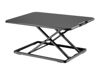 Digitus Ergonomischer Steh/Sitz Schreibtisch-Aufsatz, Laptop-Ständer, Schwarz, Aluminium, MDF-Platten, Kunststoff, Stahl, 8 kg, 4,5 - 40,5 mm, 670 mm von Digitus