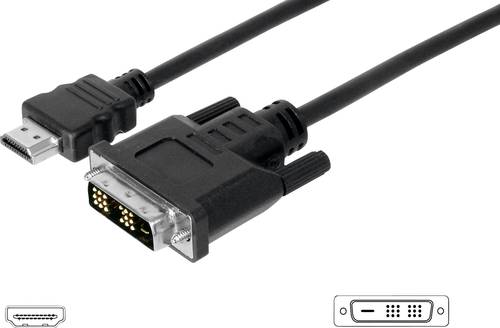 Digitus HDMI / DVI Adapterkabel HDMI-A Stecker, DVI-D 18+1pol. Stecker 10.00m Schwarz AK-330300-100- von Digitus