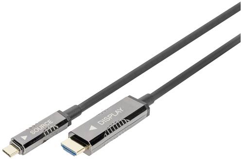 Digitus HDMI / USB-C® Anschlusskabel HDMI-A Stecker, USB-C® Stecker 10m Schwarz AK-330150-100-S Al von Digitus