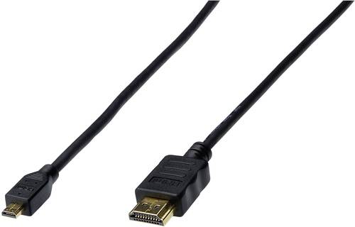 Digitus HDMI Anschlusskabel HDMI-A Stecker, HDMI-Micro-D Stecker 1.00m Schwarz AK-330109-010-S vergo von Digitus