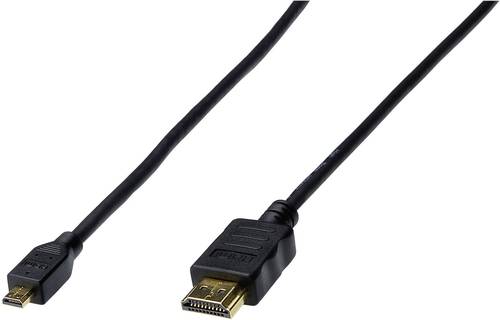 Digitus HDMI Anschlusskabel HDMI-A Stecker, HDMI-Micro-D Stecker 1.00m Schwarz AK-330115-010-S vergo von Digitus